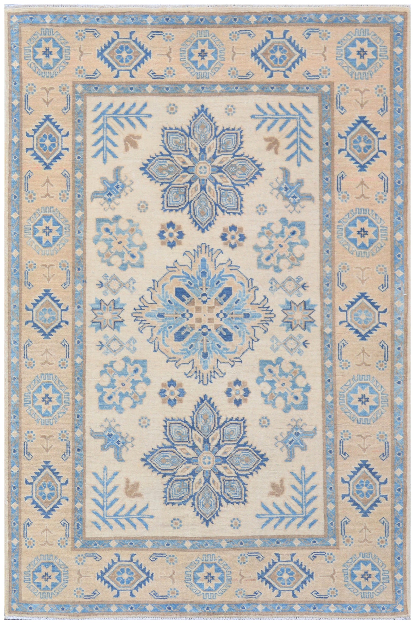 Handmade Afghan Kazakh Rug | 192 x 125 cm | 6'2" x 4'10"