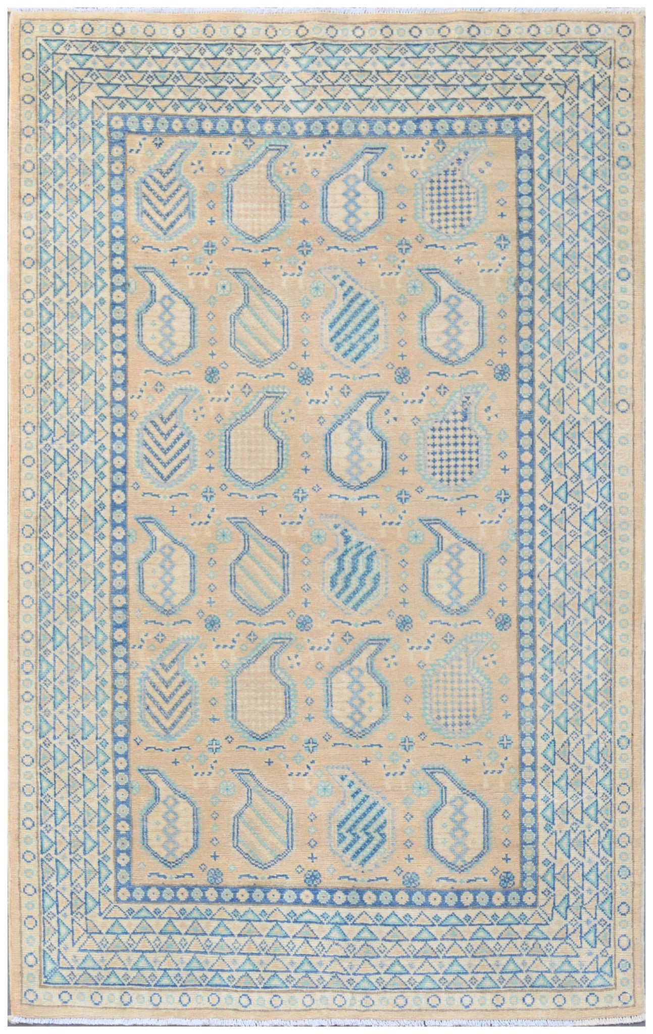 Handmade Afghan Kazakh Rug | 187 x 119 cm | 6'1" x 3'9"