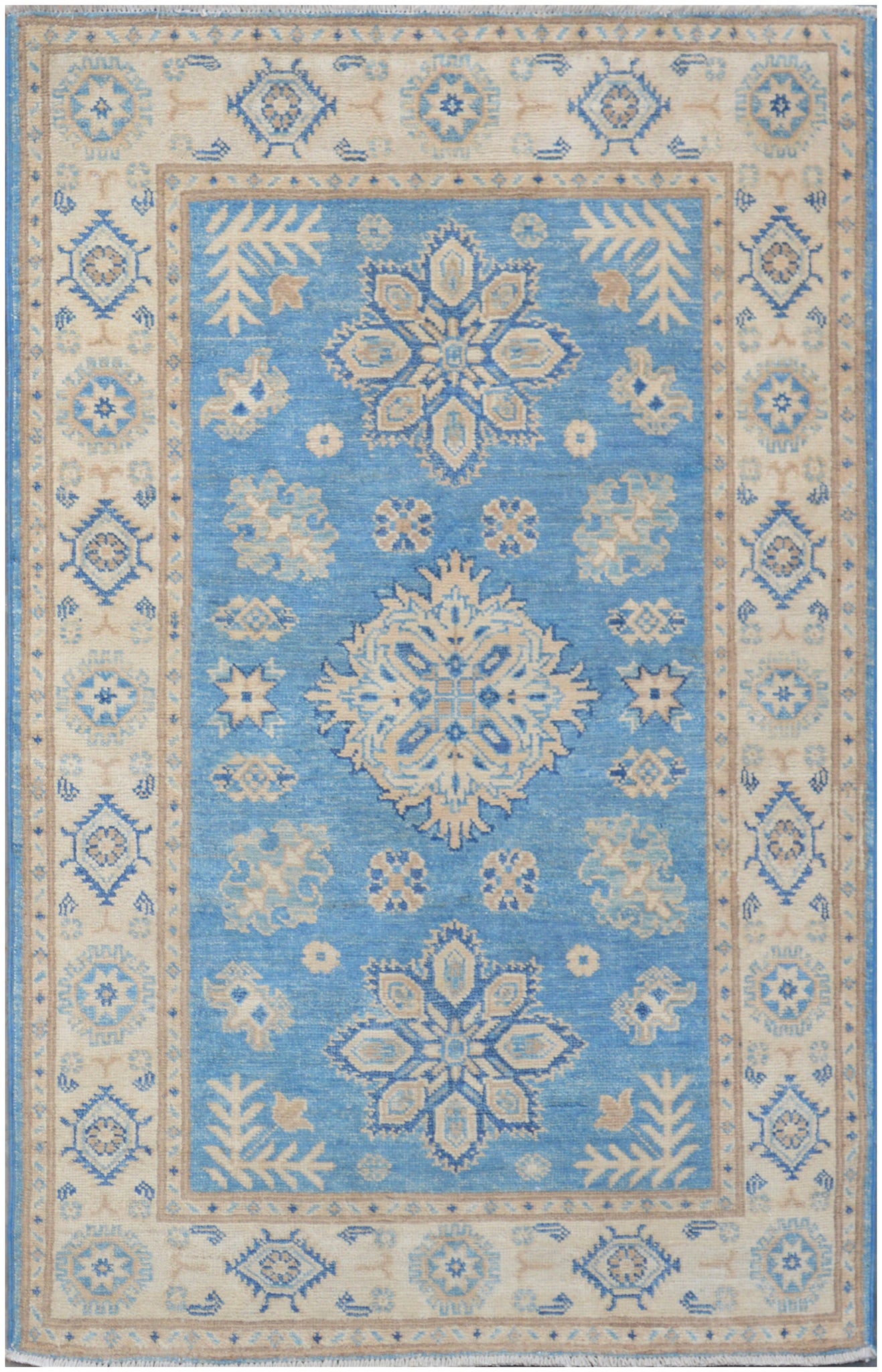 Handmade Afghan Kazakh Rug | 150 x 99 cm | 4'9" x 3'2"