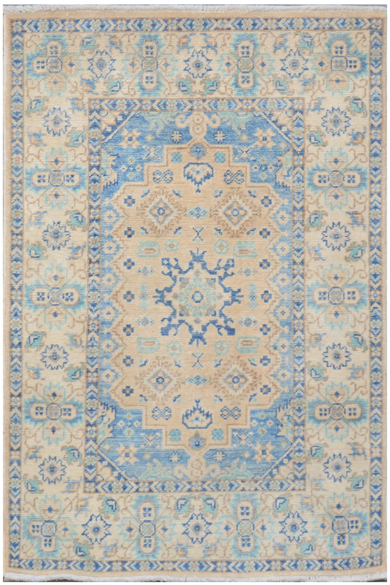 Handmade Afghan Kazakh Rug | 120 x 81 cm | 3'9" x 2'6"