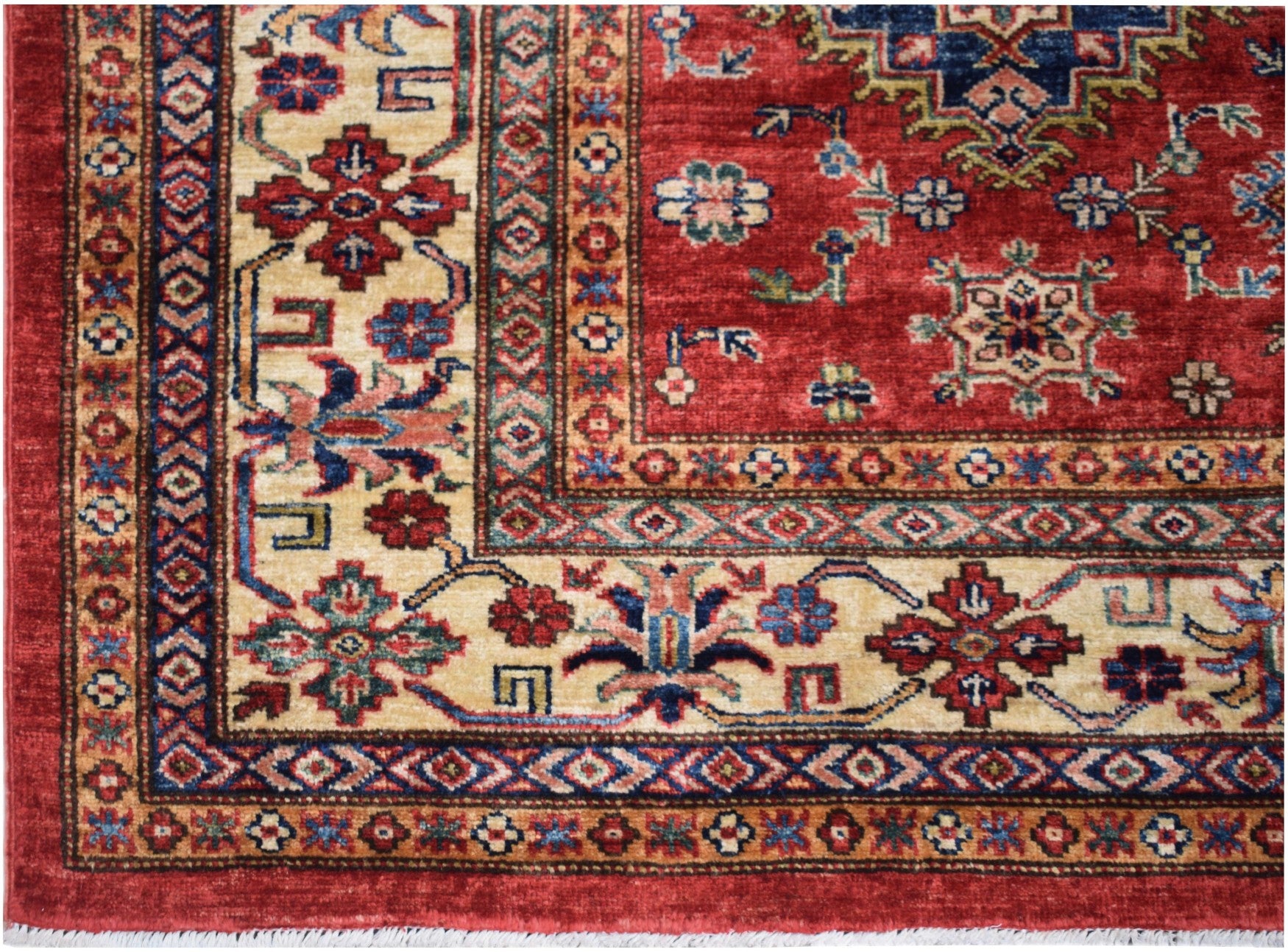 Handmade Traditional Super Kazakh Square Rug | 182 x 183 cm | 6' x 6'