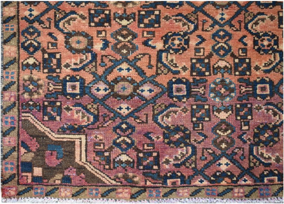 Handmade Vintage Tribal Persian Hallway Runner | 389 x 93 cm | 12'10" x 3'1"