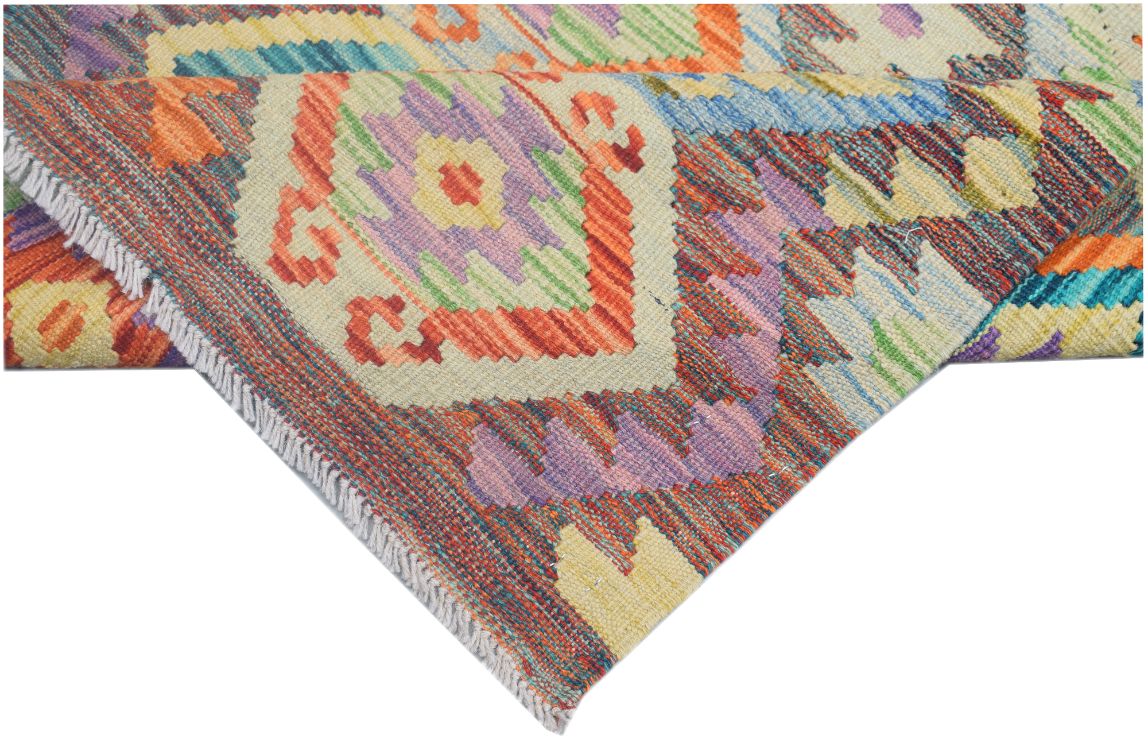 Handmade Afghan Maimana Kilim Hallway Runner | 301 x 82 cm | 9'10" x 2'9"