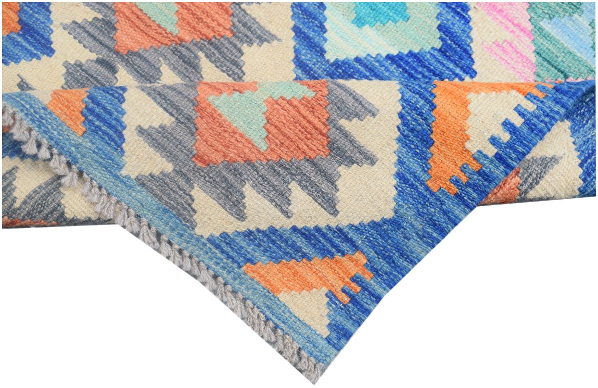 Handmade Afghan Maimana Kilim Hallway Runner | 199 x 77 cm | 6'7" x 2'6"