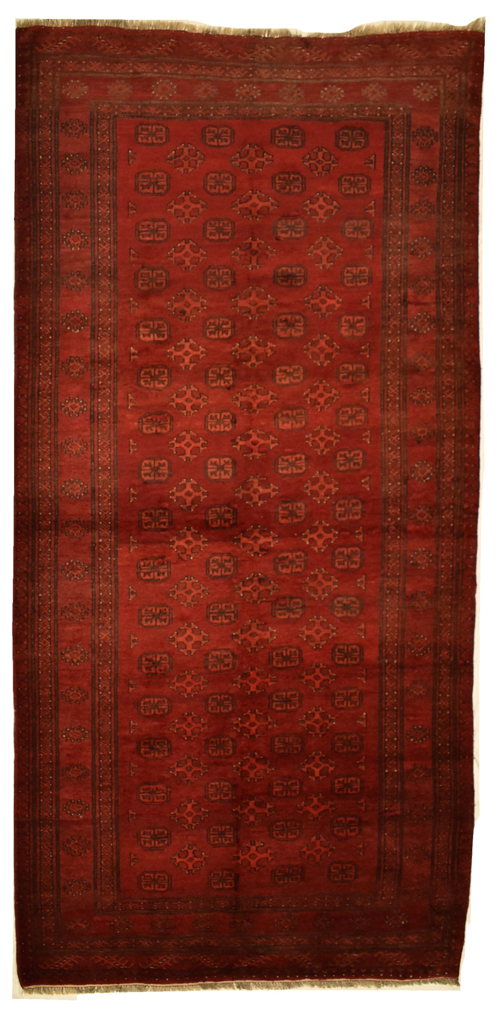 Handmade Tribal Afghan Turkmen Rug | 278 x 144 cm | 9'12" x 4'7"