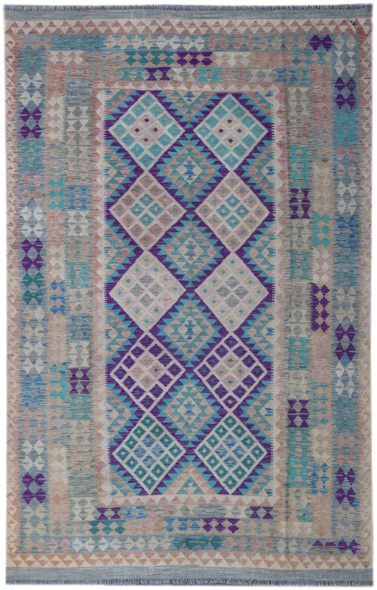 Handmade Afghan Maimana Kilim | 305 x 196 cm | 10' x 6'4"