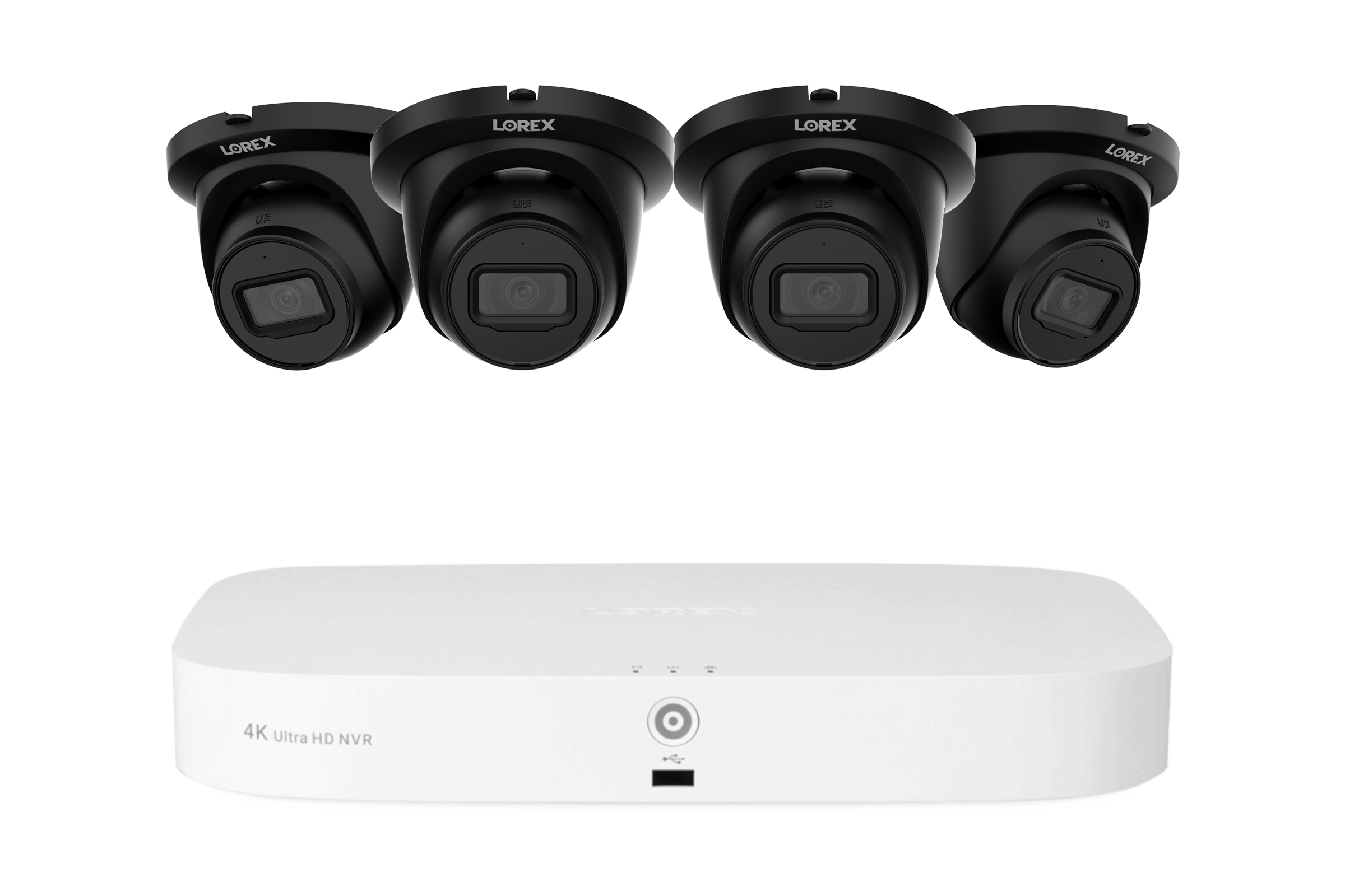 Lorex Fusion NVR with A4 4MP (2K) IP Turret Cameras - 4K 16-Channel (8 Wired + 8 Wi-Fi Fusion) 2TB Wired System