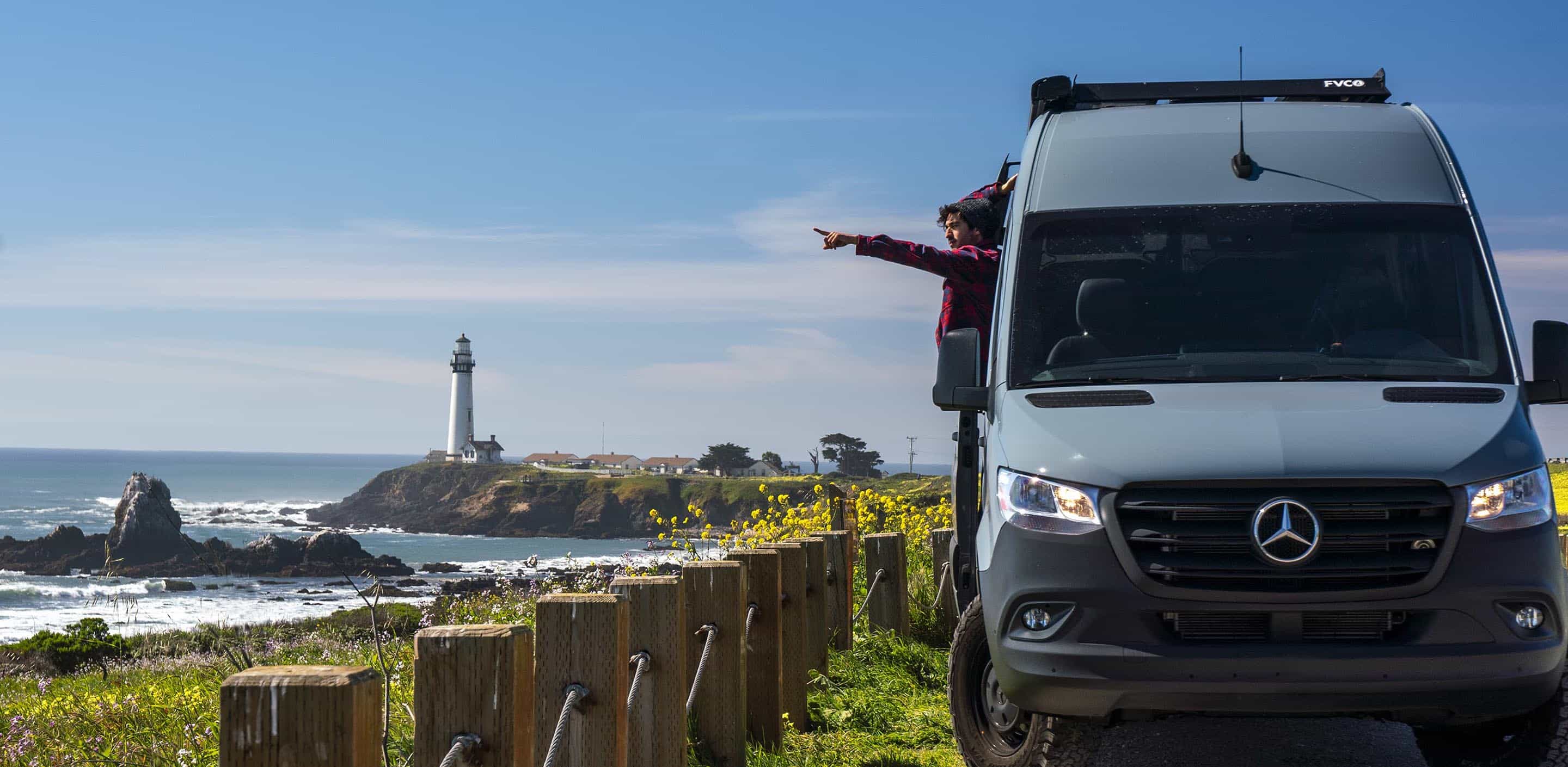 Bay Area Camping - Lighthouse and Sprinter van