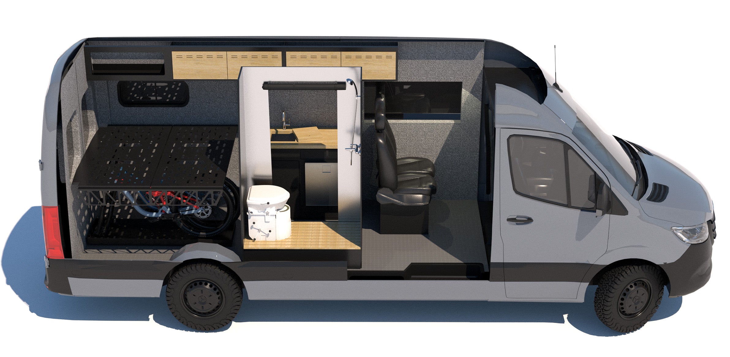 Sprinter 170 with Flarespace and Bathroom Layout