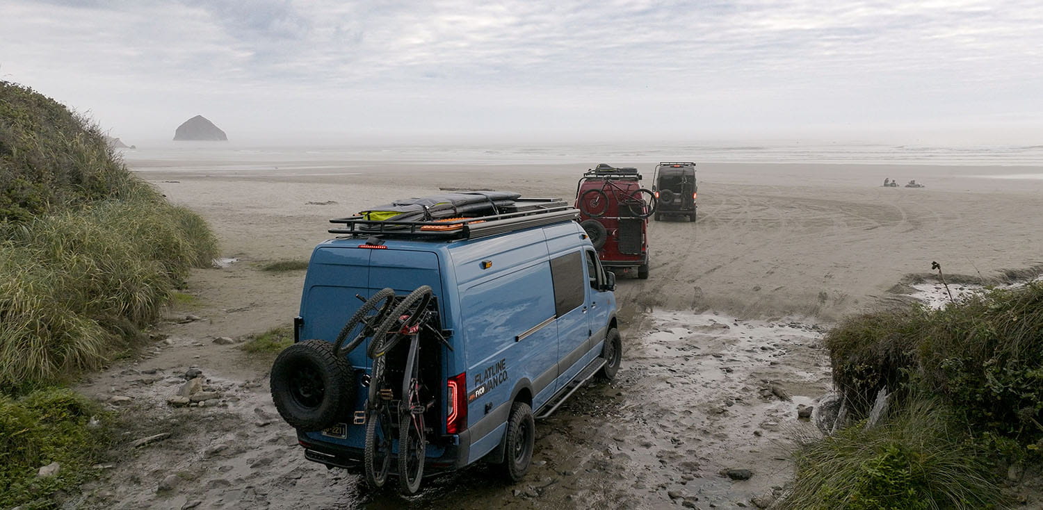 Vans on Oregon Coast