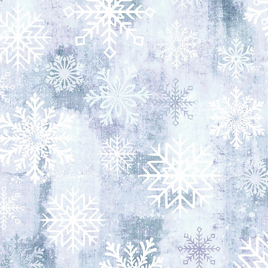 108" Wide Quilt Backing Snowburst Snowflake Toss Enchanted