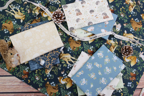 LITTLE FOREST Dear Stella Woodland Cotton Quilt Baby Fabric Nina Stajner 12  FQ