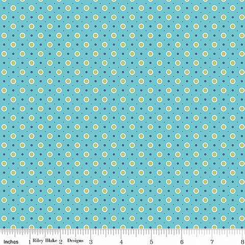 Riley Blake fabric Scoot by Deenarutter dots, circles blue by the yard C2722