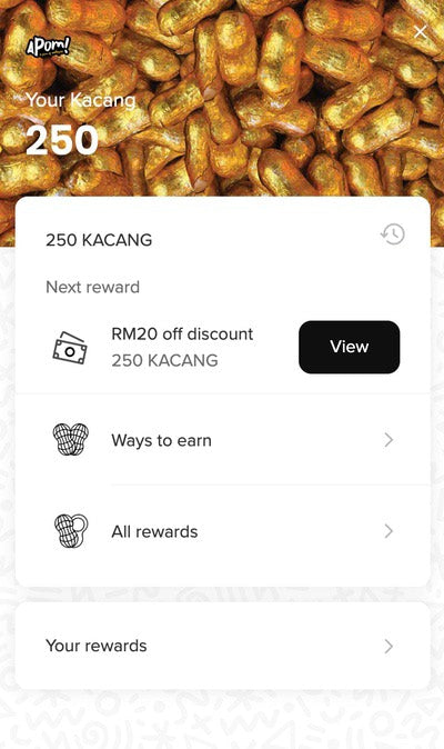 APOM Member Kacang Wallet