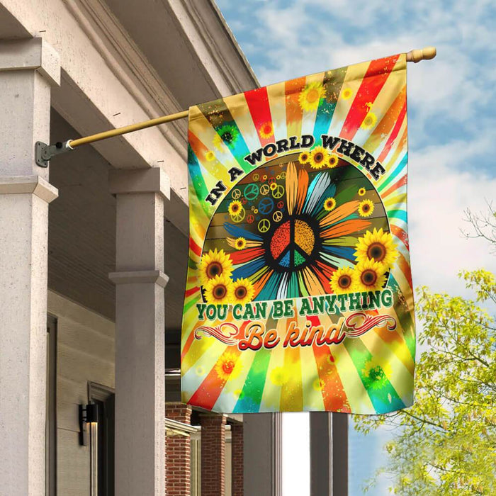 Hippie Peace Flag | Garden Flag | Double Sided House Flag