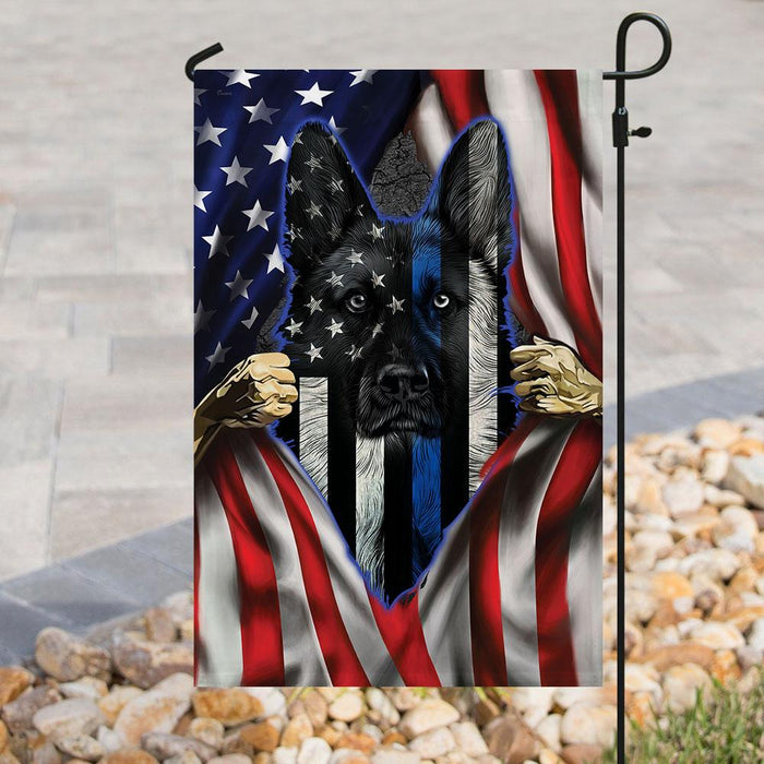 German Shepherd K9 Unit Flag | Garden Flag | Double Sided House Flag