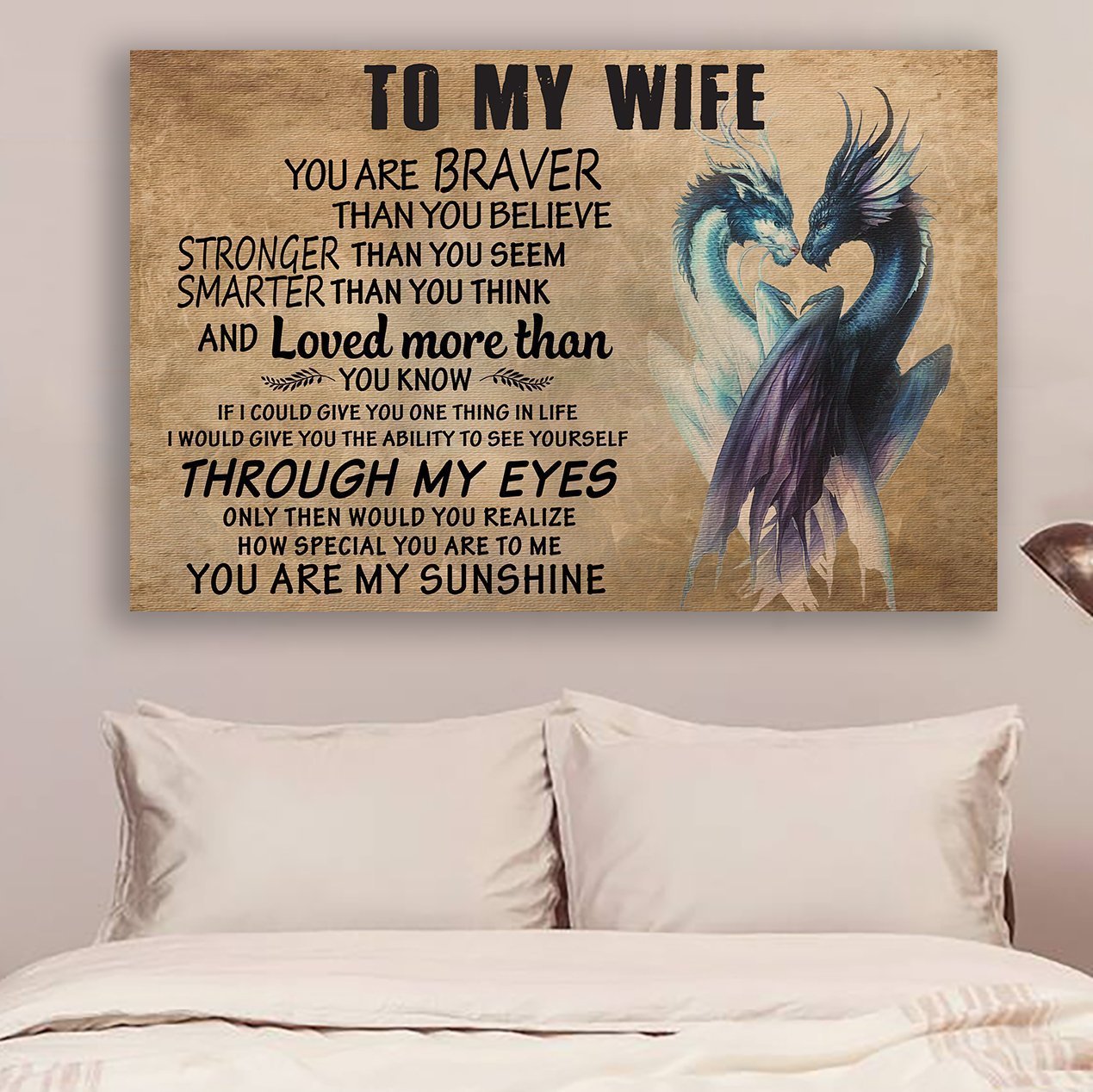 Dragon Canvas and Poster to wife You are braver V2 wall decor visual art 1598332167881.jpg