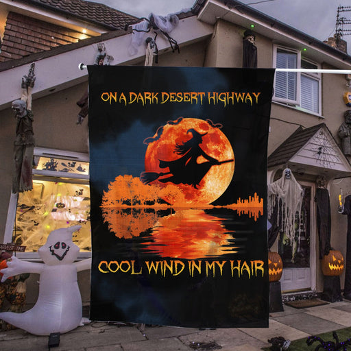 Witch On A Dark Desert Highways Halloween | Halloween Yard Decor | Garden Flag | House Flag | Outdoor Decor