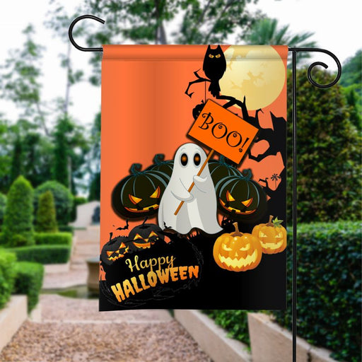 Happy Halloween Boo | Halloween Yard Decor | Garden Flag | House Flag | Outdoor Decor