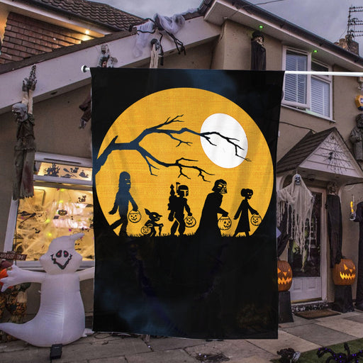 Trick Or Treat Halloween Silhouette | Halloween Yard Decor | Garden Flag | House Flag | Outdoor Decor