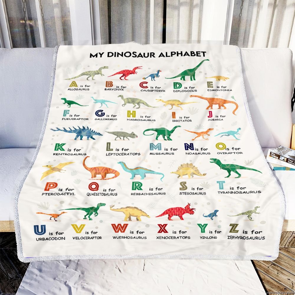 Dinosaur Alphabet Fleece Blanket