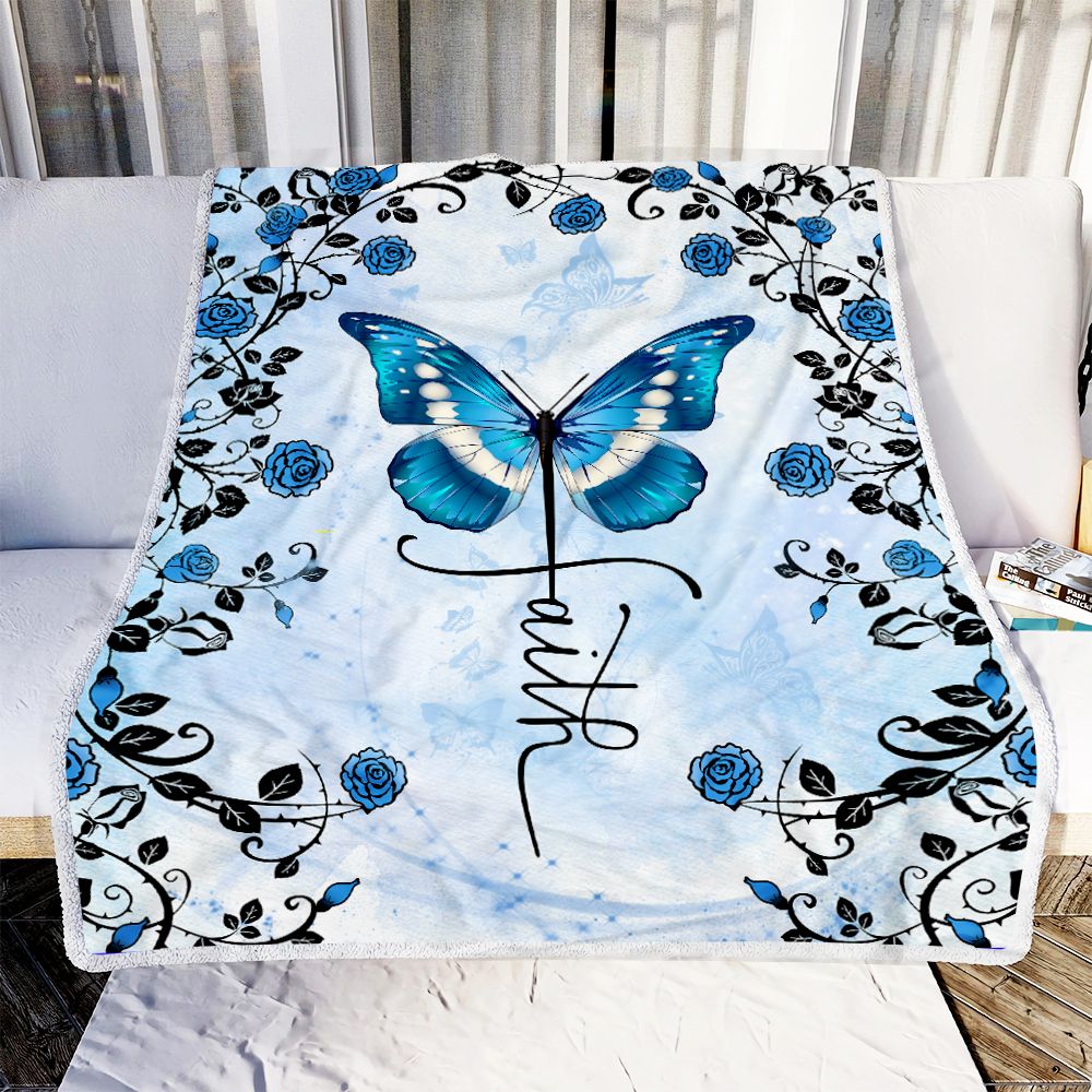 Faith Butterfly Fleece Blanket