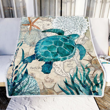 Turtle Ocean 2 Fleece Blanket