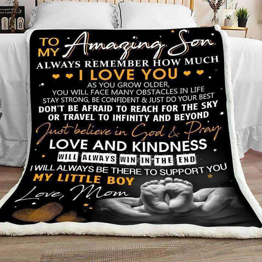 Amazing Gift For Son Fleece Blanket To My Amazing Son | Family Blanket