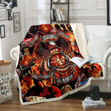 Firefighter Fleece Blanket Heroes Art