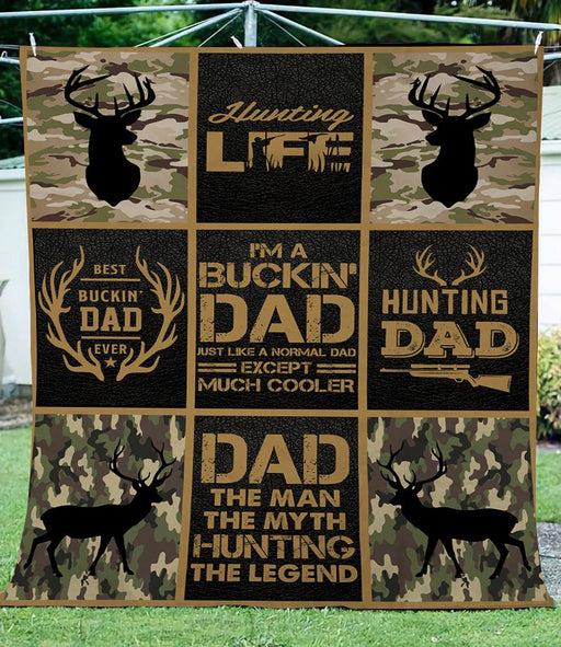 Buck Hunting Camo Fleece Blanket - Hunting Gift For Father's Day, Birthday, Christmas Gift For Dad