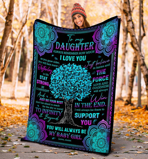 Mom To Daughter, I love you Fleece Blanket - Gift For Daughter - Birthday, Christmas Gift