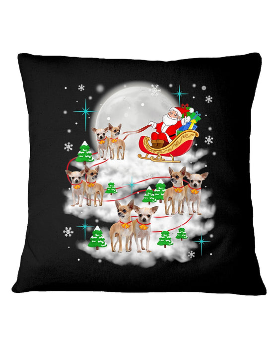 Riding Chihuahua Dogs Merry Christmas Dog Pillowcase