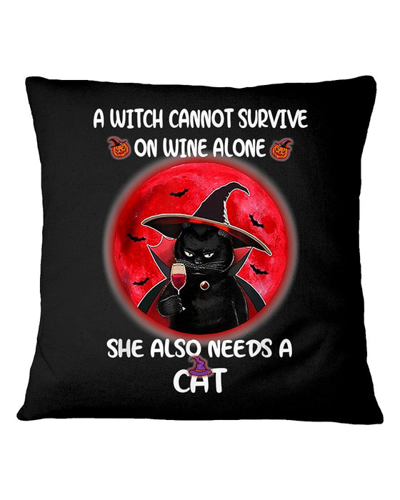 A Witch Can Not Survive On Wine Alone Pillowcase