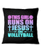 This Girl Runs On Jesus And Volleyball Pillowcase