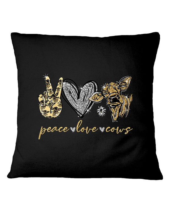 Peace Love Cows Pillowcase