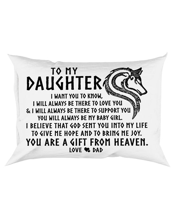 Wolf You Are A Gift Daughter Dad Pillowcase