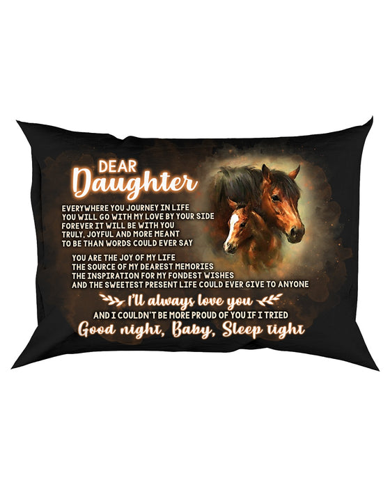 Daughter Love By Your Side Horse Pillowcase