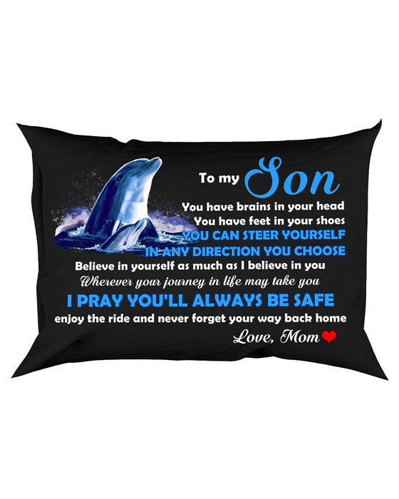 My Son Always Be Safe Dolphin Pillowcase