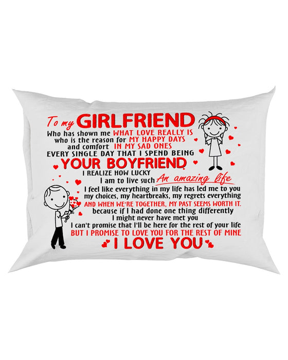 Family Girlfriend Lucky To Live Amazing Life Pillowcase