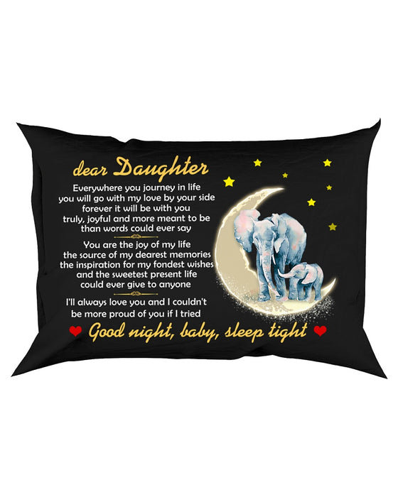 Daughter Love By Your Side Elephant Pillowcase