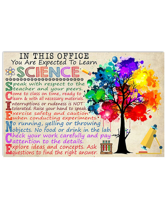 Science You Are Expected To Learn Science Horizontal Canvas And Poster | Wall Decor Visual Art