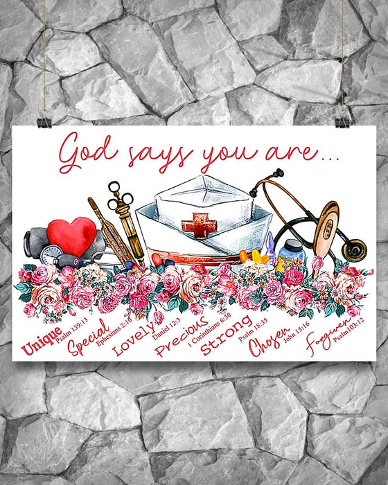Nurse God Say You Are Horizontal Canvas And Poster | Wall Decor Visual Art