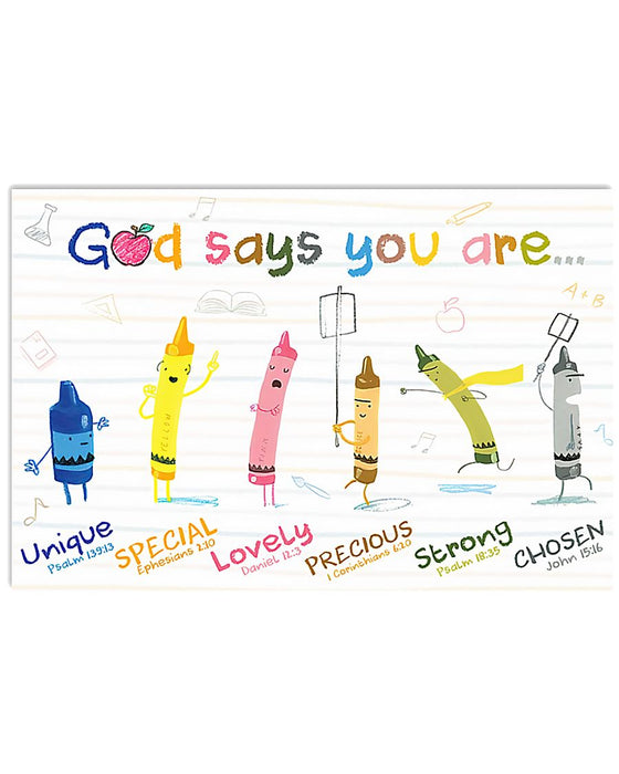 Teacher God Says You Are Horizontal Canvas And Poster | Wall Decor Visual Art