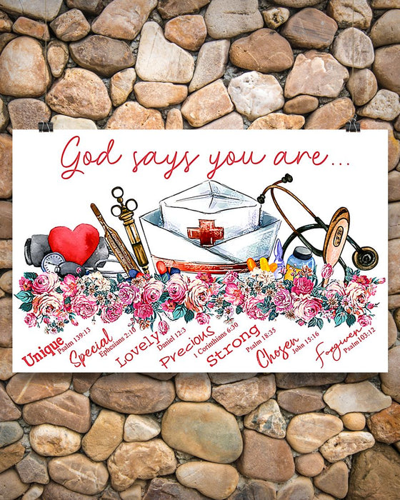 Nurse God Say You Are Horizontal Canvas And Poster | Wall Decor Visual Art