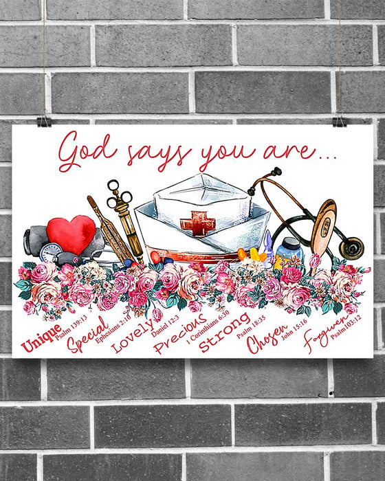 Nurse God Say You Are Horizontal Canvas And Poster | Wall Decor Visual Art