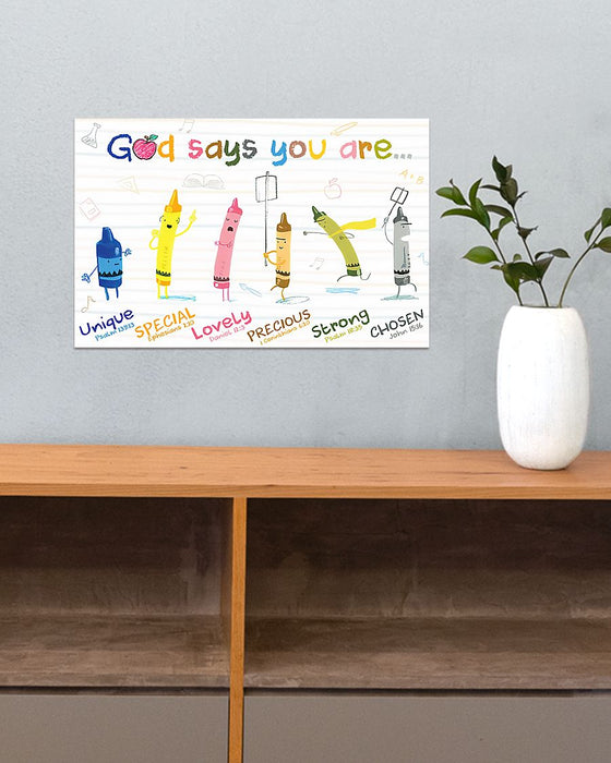 Teacher God Says You Are Horizontal Canvas And Poster | Wall Decor Visual Art