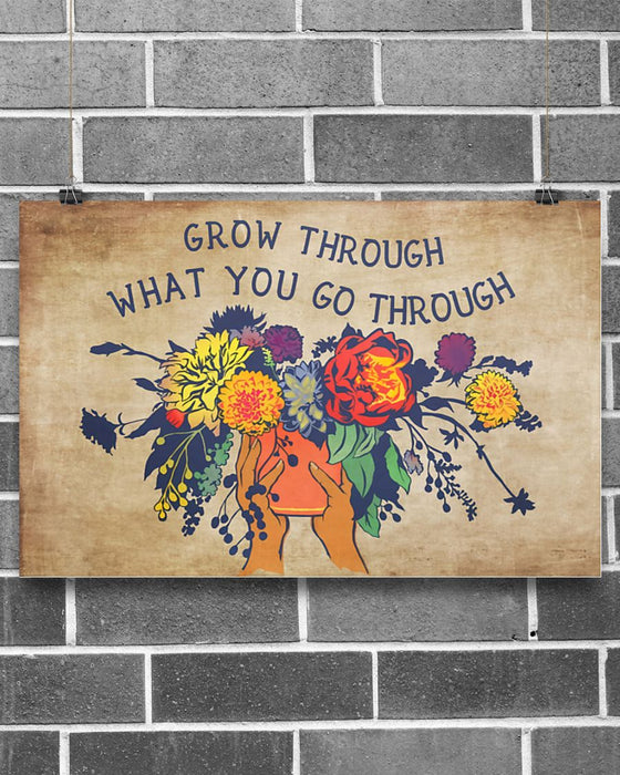 Social Worker Grow Through What You Go Through Horizontal Canvas And Poster | Wall Decor Visual Art