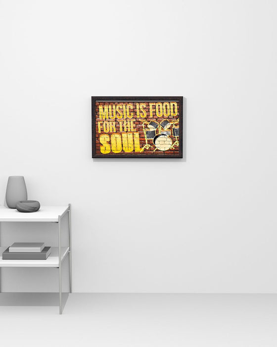 Drummer Music Is Food For The Soul Horizontal Canvas And Poster | Wall Decor Visual Art