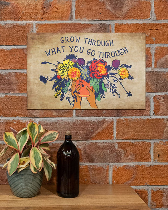Social Worker Grow Through What You Go Through Horizontal Canvas And Poster | Wall Decor Visual Art