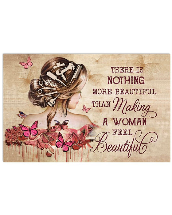 Make A Woman Feel Beautiful Hairdresser Horizontal Canvas And Poster | Wall Decor Visual Art
